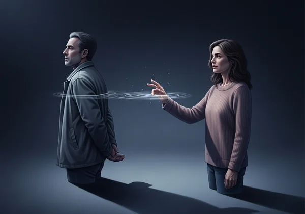 Adult maintaining distance in a relationship, fear of intimacy.