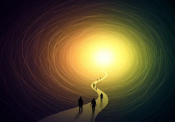 Abstract path leading to light, symbolizing healing and hope