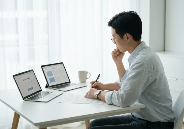 Person reviewing self-assessment notes for AVPD therapy