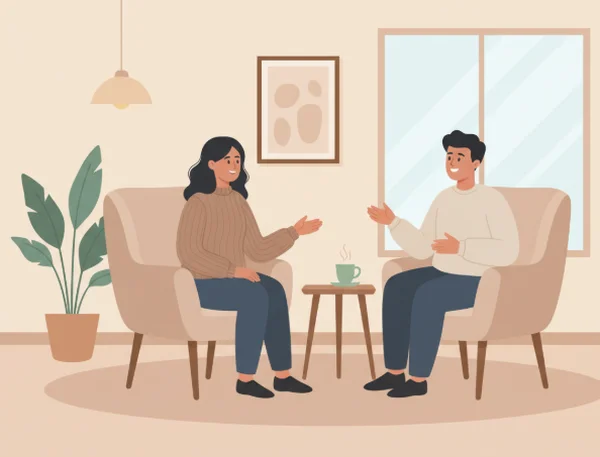 治疗师与来访者的咨询场景