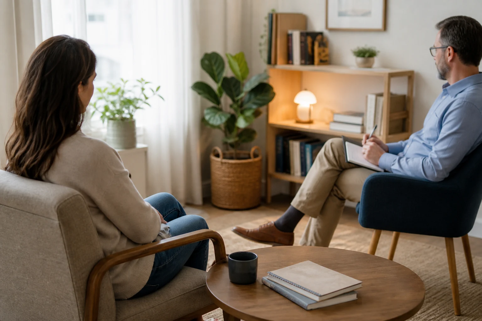 Calm therapy and reflection scene